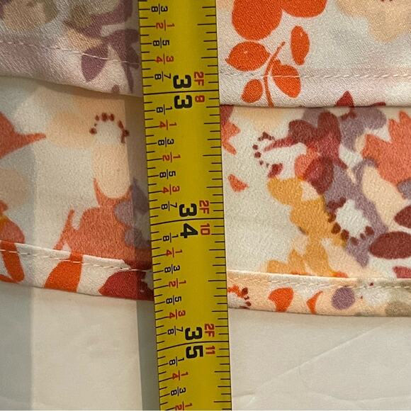 LOFT Orange Cream Lilac Floral Print Cottage Feminine Dress NWOT Size SP - Picture 14 of 14